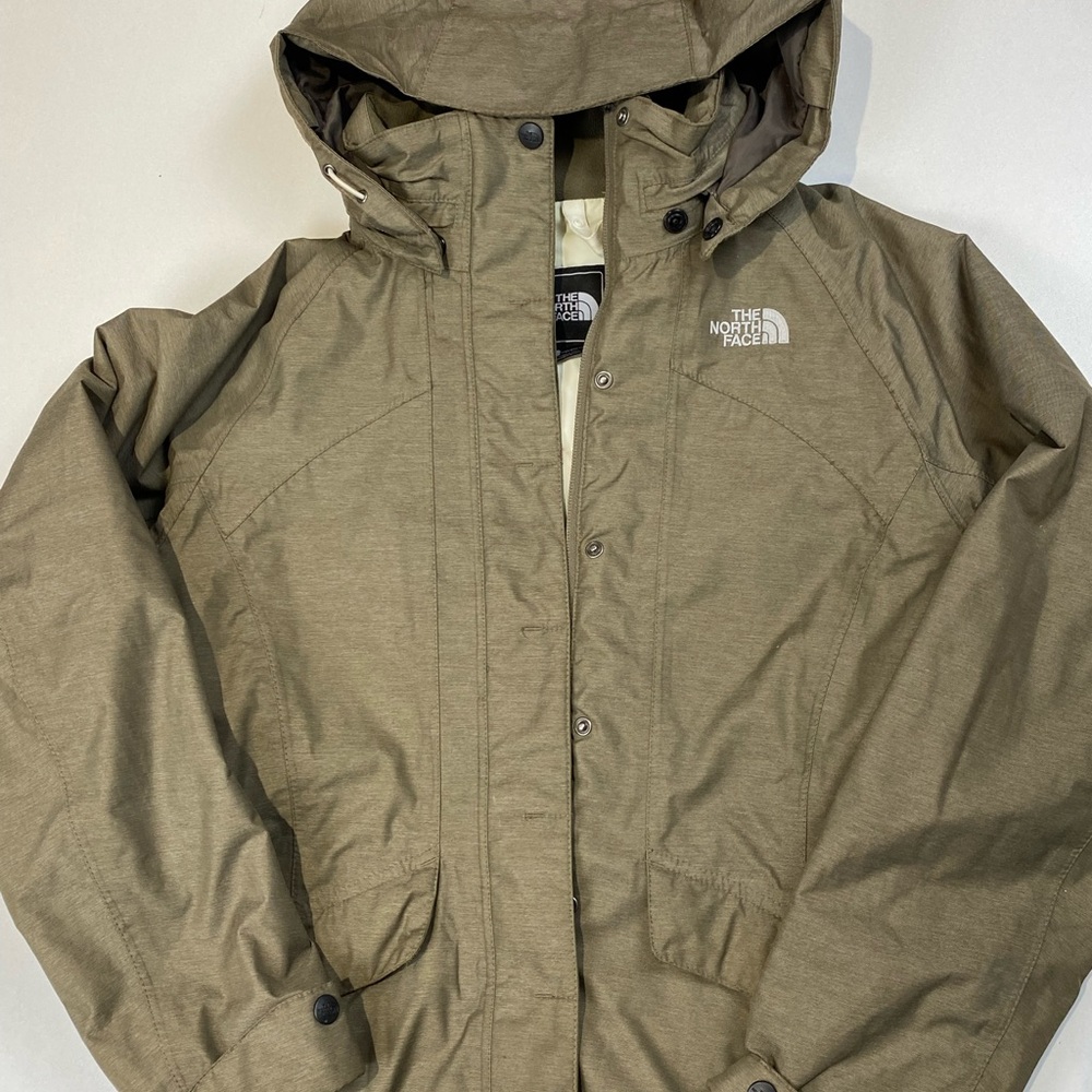 The North Face Olive Khaki Hooded Ski Jacket - Sz women’s small